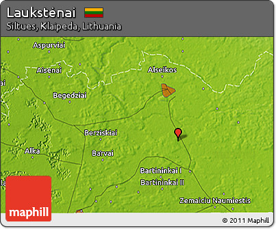 Physical 3D Map of Laukstėnai