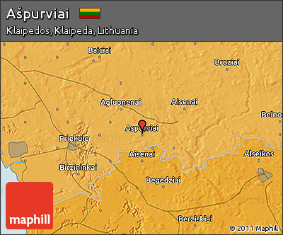 Political 3D Map of Ašpurviai