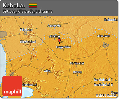 Political 3D Map of Kebeliai