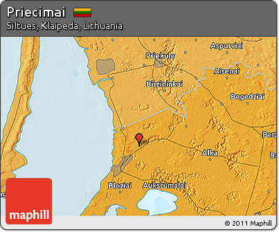 Political 3D Map of Priecimai