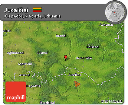Satellite 3D Map of Jucaičiai