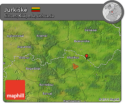 Satellite 3D Map of Jurkiškė