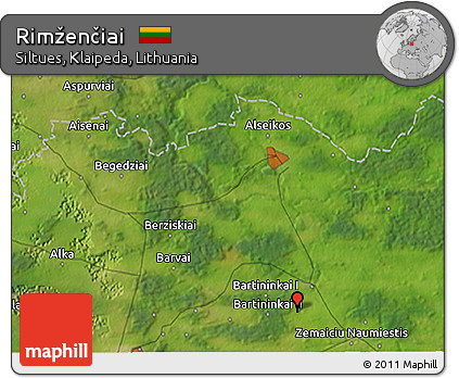 Satellite 3D Map of Rimženčiai