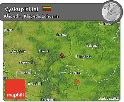 Satellite 3D Map of Vyskupiškiai