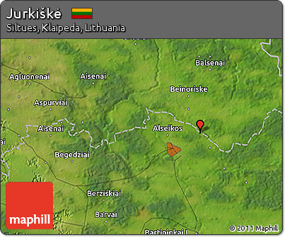 Satellite 3D Map of Jurkiškė