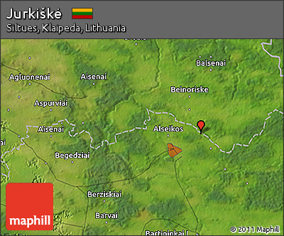 Satellite 3D Map of Jurkiškė
