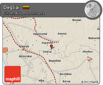 Shaded Relief 3D Map of Dėgliai