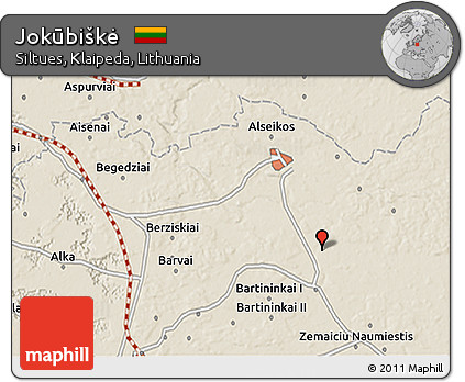 Shaded Relief 3D Map of Jokūbiškė
