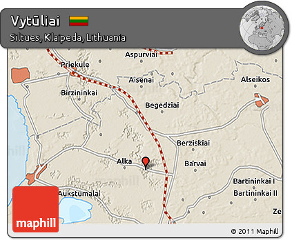 Shaded Relief 3D Map of Vytūliai