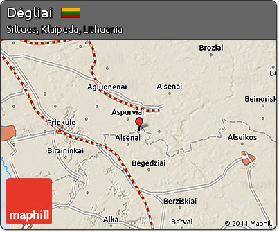 Shaded Relief 3D Map of Dėgliai