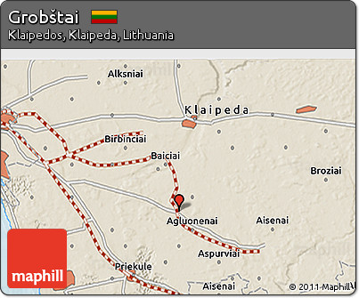 Shaded Relief 3D Map of Grobštai