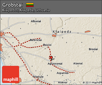 Shaded Relief 3D Map of Grobštai