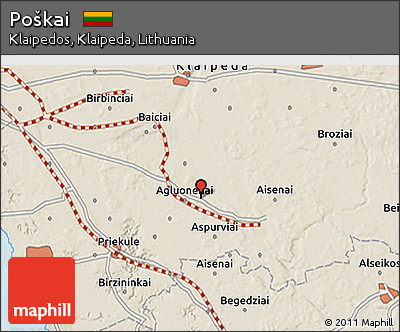 Shaded Relief 3D Map of Poškai