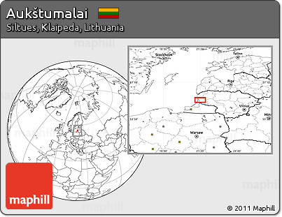 Blank Location Map of Aukštumalai