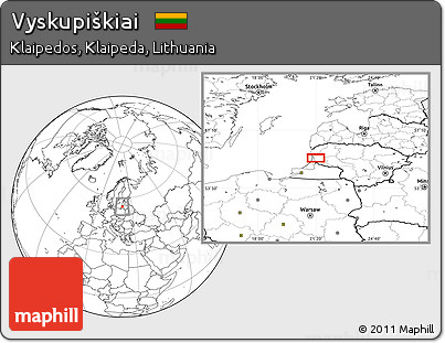 Blank Location Map of Vyskupiškiai