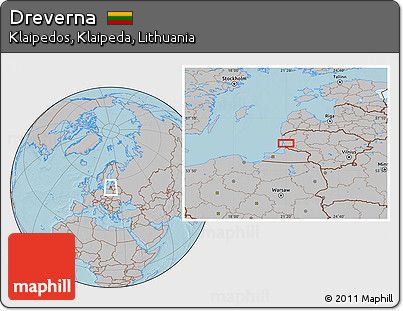 Gray Location Map of Dreverna, hill shading