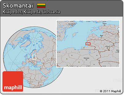 Gray Location Map of Skomantai