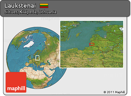 Satellite Location Map of Laukstėnai