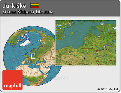 Satellite Location Map of Jurkiškė