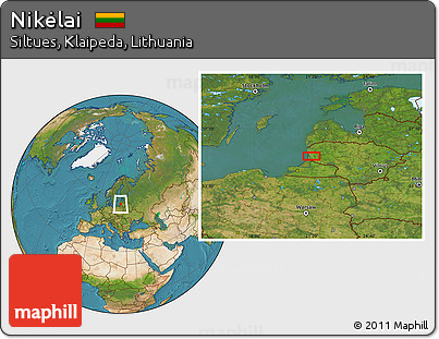 Satellite Location Map of Nikėlai