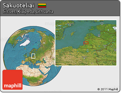 Satellite Location Map of Sakuotėliai