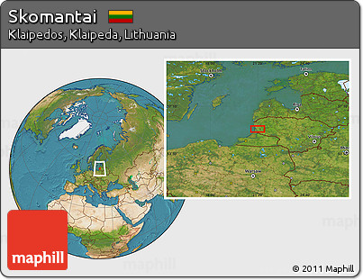Satellite Location Map of Skomantai