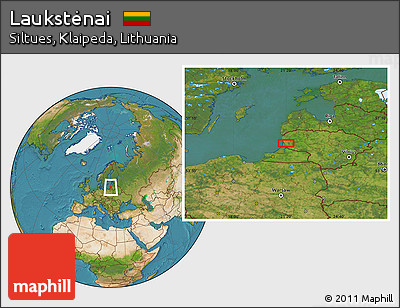 Satellite Location Map of Laukstėnai