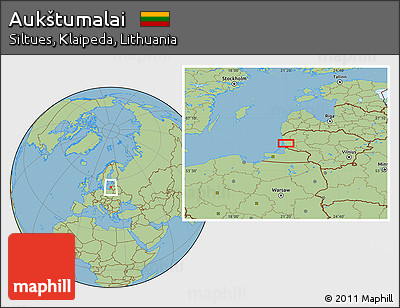Savanna Style Location Map of Aukštumalai