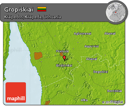 Physical Map of Gropiškiai