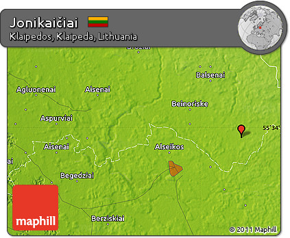 Physical Map of Jonikaičiai