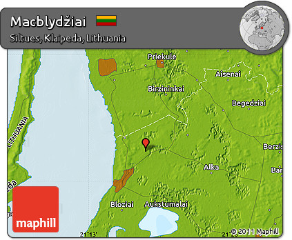 Physical Map of Macblydžiai