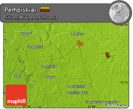 Physical Map of Pempiškiai