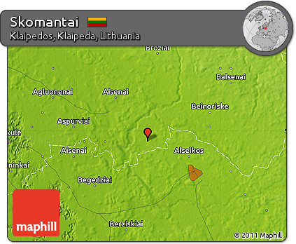Physical Map of Skomantai