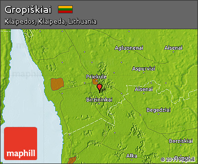 Physical Map of Gropiškiai