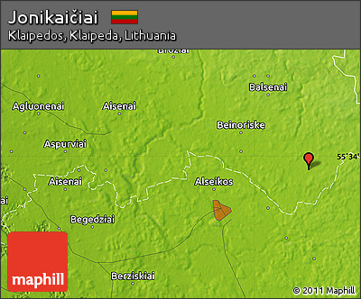 Physical Map of Jonikaičiai