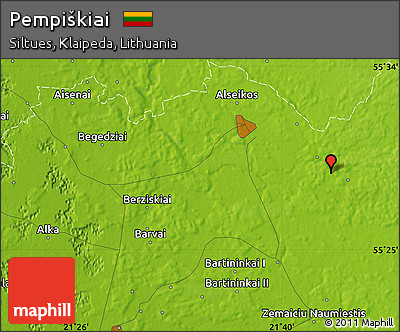 Physical Map of Pempiškiai