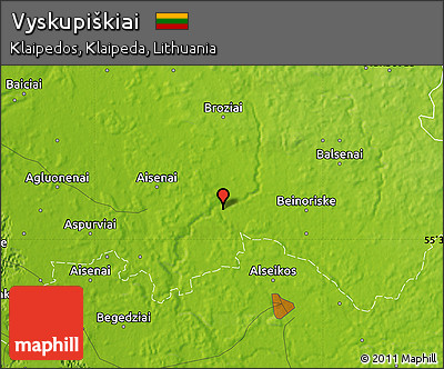 Physical Map of Vyskupiškiai