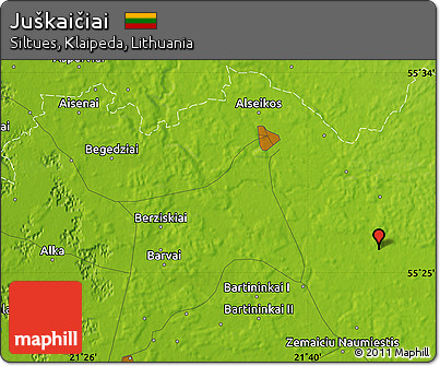 Physical Map of Juškaičiai
