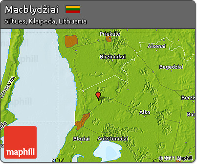 Physical Map of Macblydžiai