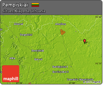 Physical Map of Pempiškiai