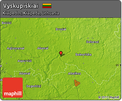 Physical Map of Vyskupiškiai