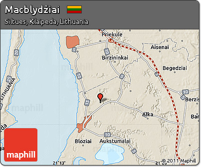 Shaded Relief Map of Macblydžiai