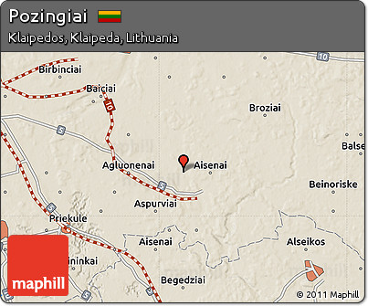 Shaded Relief Map of Pozingiai