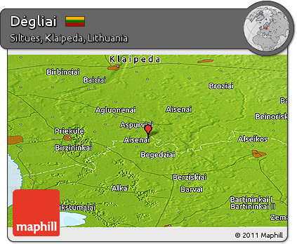 Physical Panoramic Map of Dėgliai