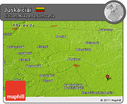 Physical Panoramic Map of Juškaičiai