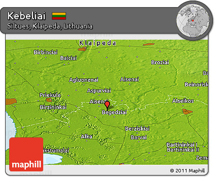 Physical Panoramic Map of Kebeliai