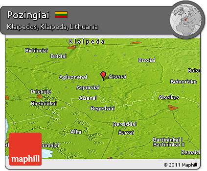 Physical Panoramic Map of Pozingiai