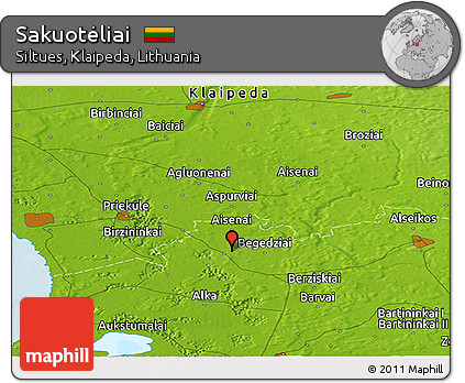 Physical Panoramic Map of Sakuotėliai