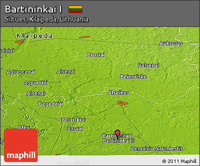 Physical Panoramic Map of Bartininkai I