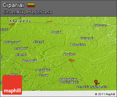 Physical Panoramic Map of Cipariai
